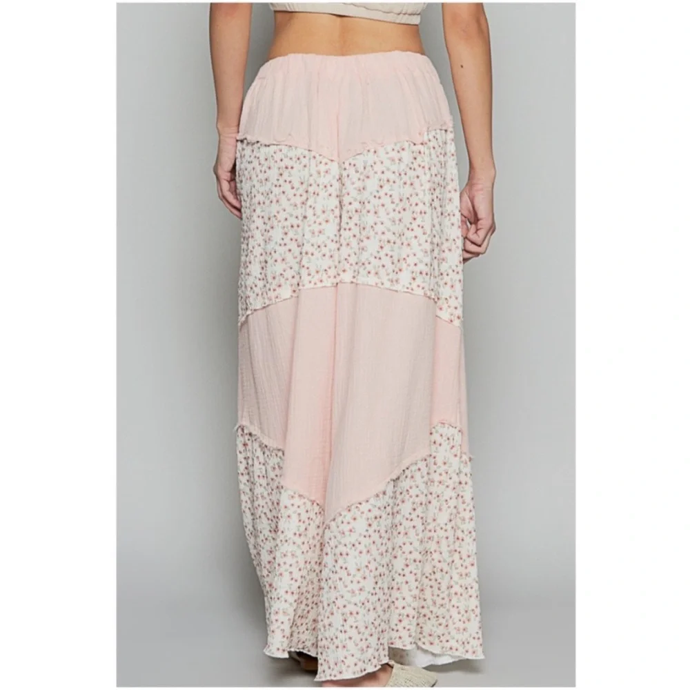 24. NWOT POL Blush Pink Stretchy Waist Floral Print Wide Leg Lounge Pants - Picture 2 of 4